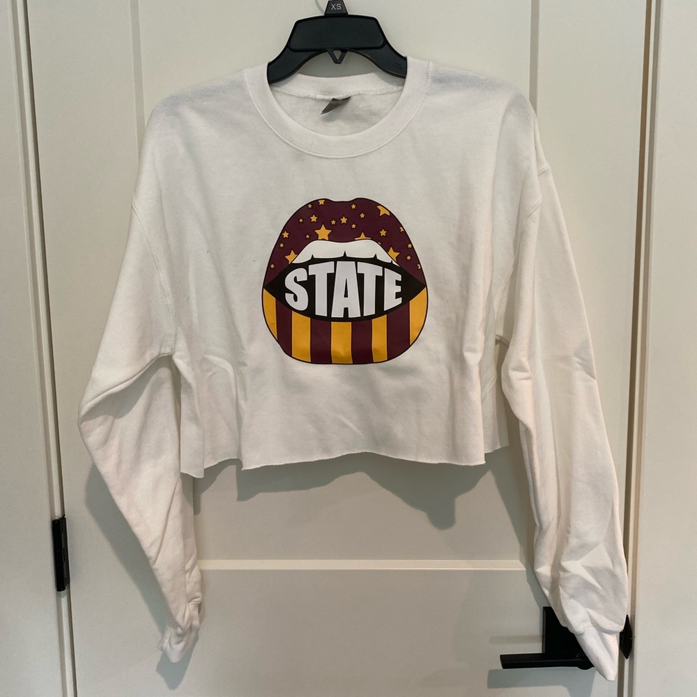 Gildan White Heavy Blend Cropped Sweatshirt